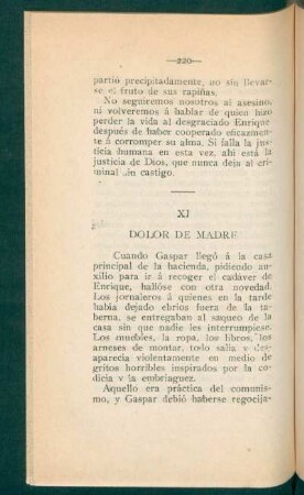XI - Dolor de madre