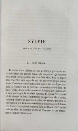 Sylvie. Souvenirs du Valois