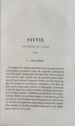 Sylvie. Souvenirs du Valois