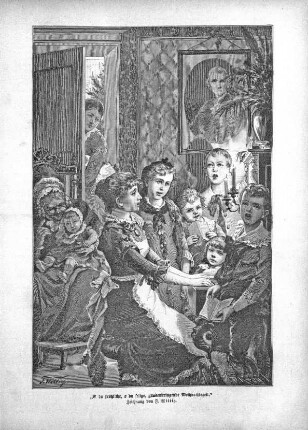 "O du fröhliche, o du selige, gnadenbringende Weihnachtszeit.". Zeichnung von F. Wittig