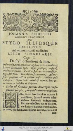 Johannes Scheffer: De stylo illiusque exercitiis.