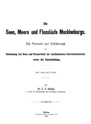 Die Seen, Moore und Flussläufe Mecklenburgs