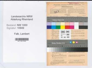 Entnazifizierung Lambert Falk, geb. 14.10.1897 (Versicherungsangest.)