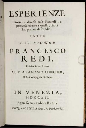 Esperienze Francesco Redi