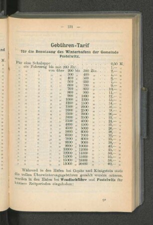 Gebühren-Tarif