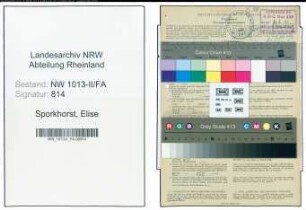 Entnazifizierung Elise Sporkhorst , geb. 17.11.1883 (Geschaeftsinhaberin)