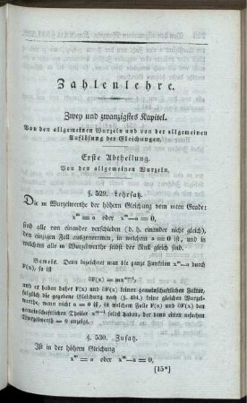 Zwey und zwanzigstes Kapitel. Von den allgemeinen Wurzeln und von der allgemeinen Auflösung der Gleichungen.