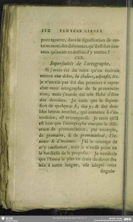 CLX. Superfluités de l' orthographe