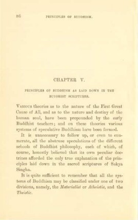 Chapter V. Principles of Buddhism as laid down in the Buddhist scriptures