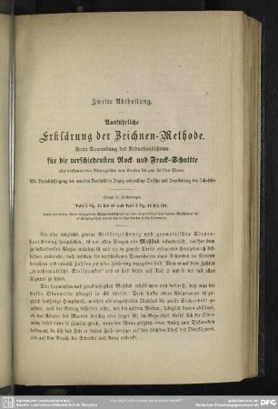 Zweite Abtheilung. Ausführliche Erklärung der Zeichnen-Methode