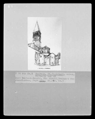 Tournus: Außenansicht der Ostteile der Abteikirche Saint-Philibert