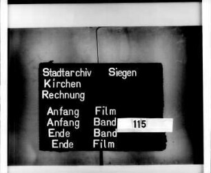 Kirchenrechnung der Stadt Siegen der Kirchmeister Ebert Heser und Hermann Daub