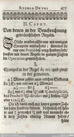 II. Von denen in der Bruchrechnung gebräuchlichen Regeln.