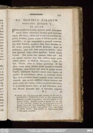 De Moribus Ferarum Singularia Quaedam.