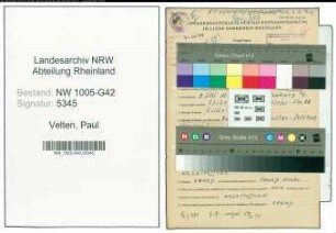 Entnazifizierung Paul Velten , geb. 08.07.1893 (Stadtsekretaer)