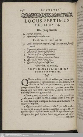 Locus Septimus De Peccato