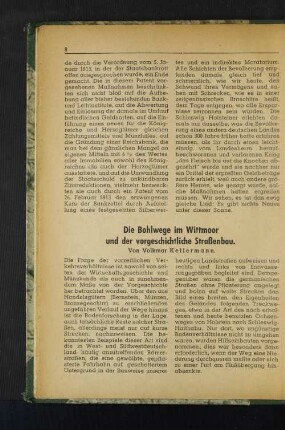 Die Bohlwege im Wittmoor und der vorgeschichtliche Straßenbau