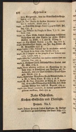 Rohe Schriften. Kirchengeschichte und Theologie.