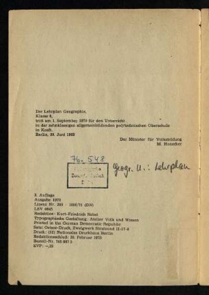 Der Lehrplan Geographie ...