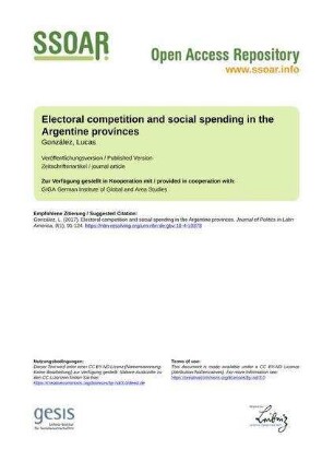 Electoral competition and social spending in the Argentine provinces