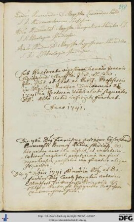 [fol. 298] Rektorat Johann Sigmund Stapf 1741/42
