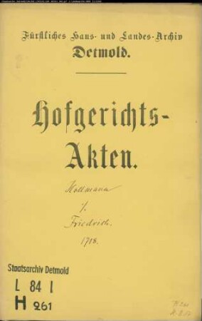Hollmann, Jobst zu Ehrentrup gegen Friedrich zu Hüntrup - Schuldforderung