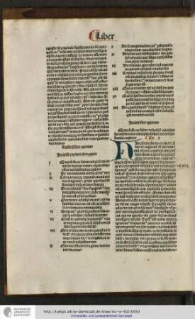Incipit liber quintus.