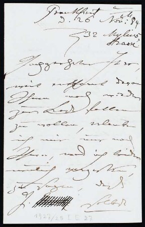 Brief von Clara Schumann an Paul Alfred Stübel