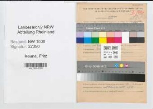 Entnazifizierung Fritz Keune, geb. 05.04.1903 (Rektor)