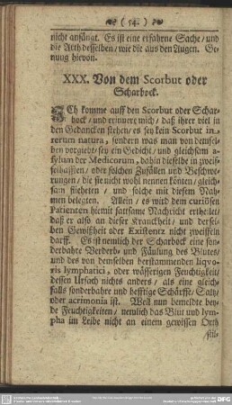 XXX. Von dem Scorbut oder Scharbock