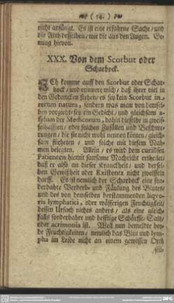 XXX. Von dem Scorbut oder Scharbock