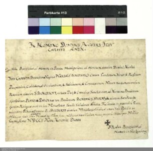 Profess des [Frater] Bonifaz von Hutten aus Stolzenberg