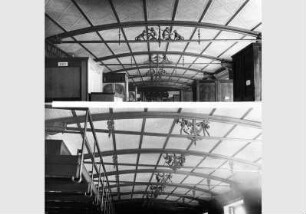 Schränke des Kupferstichkabinetts und Deckenansichten im Blauen und Roten Saal des Neuen Museums
