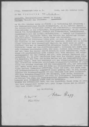 Fluorn mit Winzeln, Waldmössingen, Seedorf und Heiligenbronn: Visitationsbericht mit Pfarrbericht 1944
