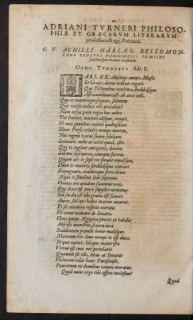 Adriani Turnebi Poemata.