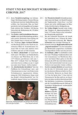 Stadt und Raumschaft Schramberg – Chronik 2017.