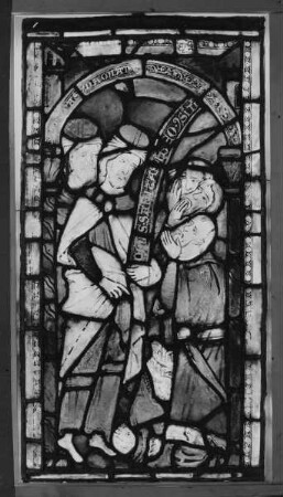 Szenen aus dem Leben der Heiligen Cosmas und Damian — Wunderheilung der beiden Heiligen, rechts eine Gruppe Bauern mit Schafen