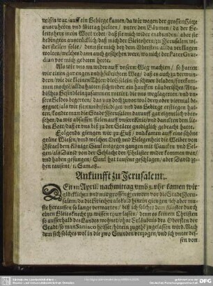 Ankunfft zu Jerusalem