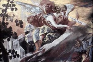 Paulus erhält im Seesturm die Nachricht des Engels Gottes, daß sie gerettet werden