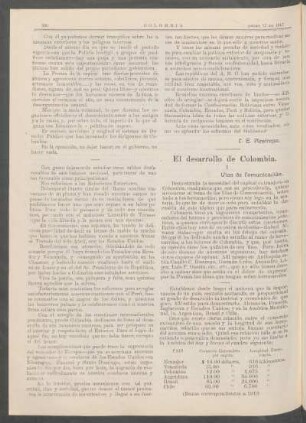 El desarrollo de Colombia. : Vías de comunicación.