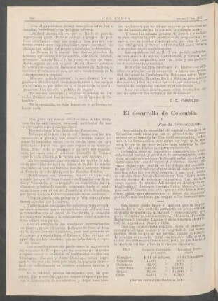 El desarrollo de Colombia. : Vías de comunicación.