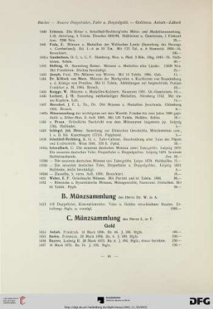 B. Münzsammlung (Nr. 1453)