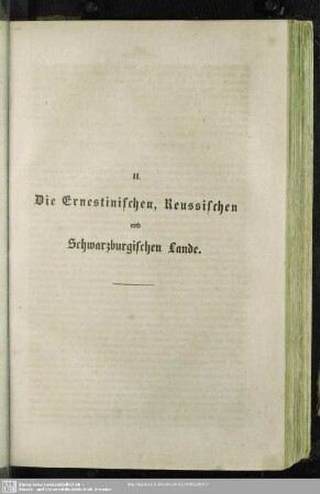 II. Die Ernestinischen, Reussischen und Schwarzburgischen Lande