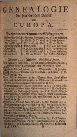 Neues Genealogisch-Schematisches Reichs- und Staats-Handbuch vor das Jahr .... 1757