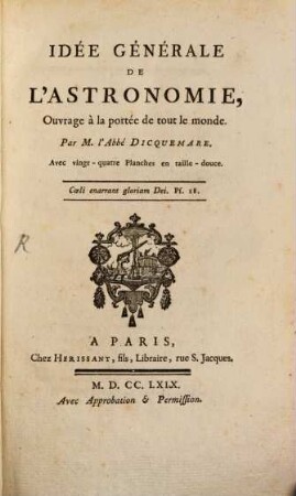 Idée générale de l'Astronomie