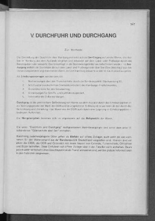 V. Durchfuhr und Durchgang
