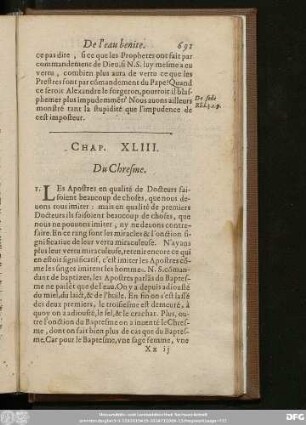 Chap. XLIII. Du Chremse.