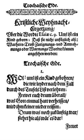Kristliche Weyhnacht-Ergetzung, [...]