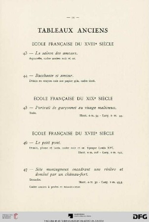 Tableaux anciens (Nr. 43-52)