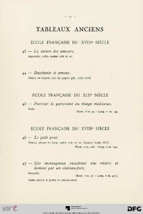 Tableaux anciens (Nr. 43-52)